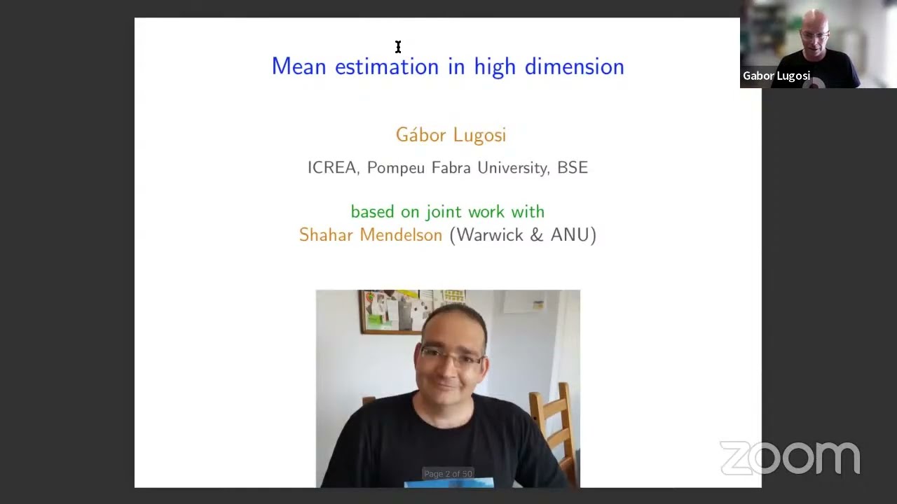Gabor Lugosi: Mean estimation in high dimension
