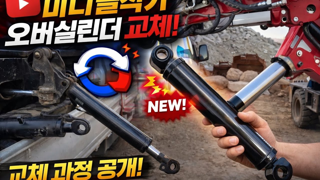 얀마 미니굴착기 017 -원붐실린더 오버실린더로 교체(Janma Mini Excavator 017- Replace with One Boom Cylinder Overcylinder)