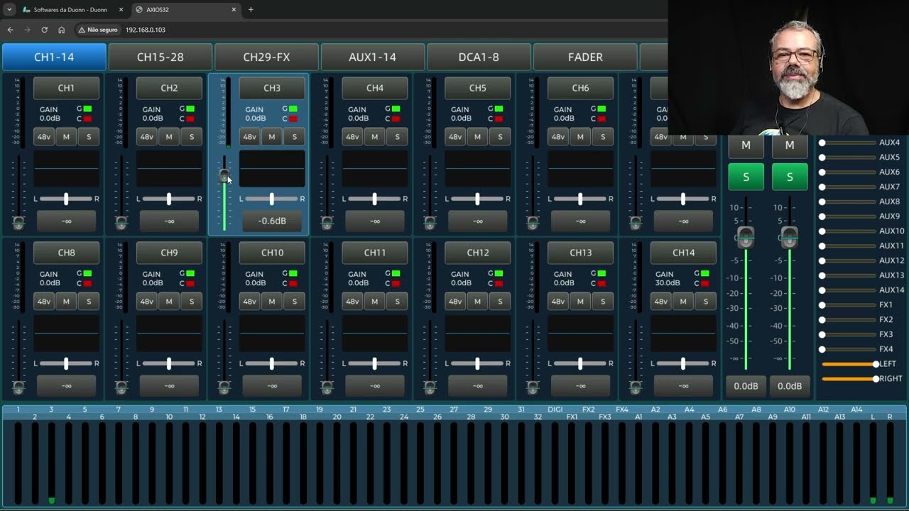 MultiTrack na Axios 32 (16 e 24) - CONFIGURANDO PASSO A PASSO a interface USB (Reaper)