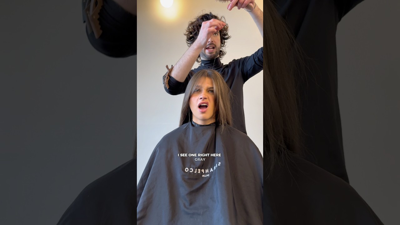 When your hairstylist finds your first gray hair