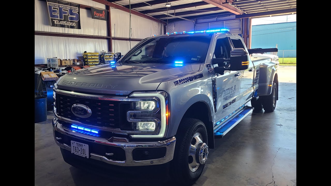 2024 F350 Wrecker Lights by EFS Houston Emergency Fleet Service F1 Quad and all Serial Modules