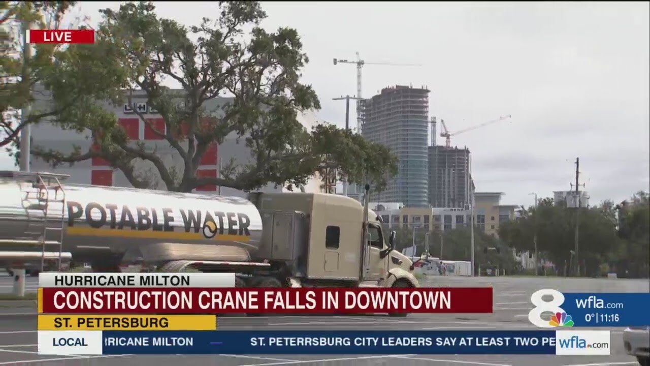 Construction crane falls in downtown St. Pete