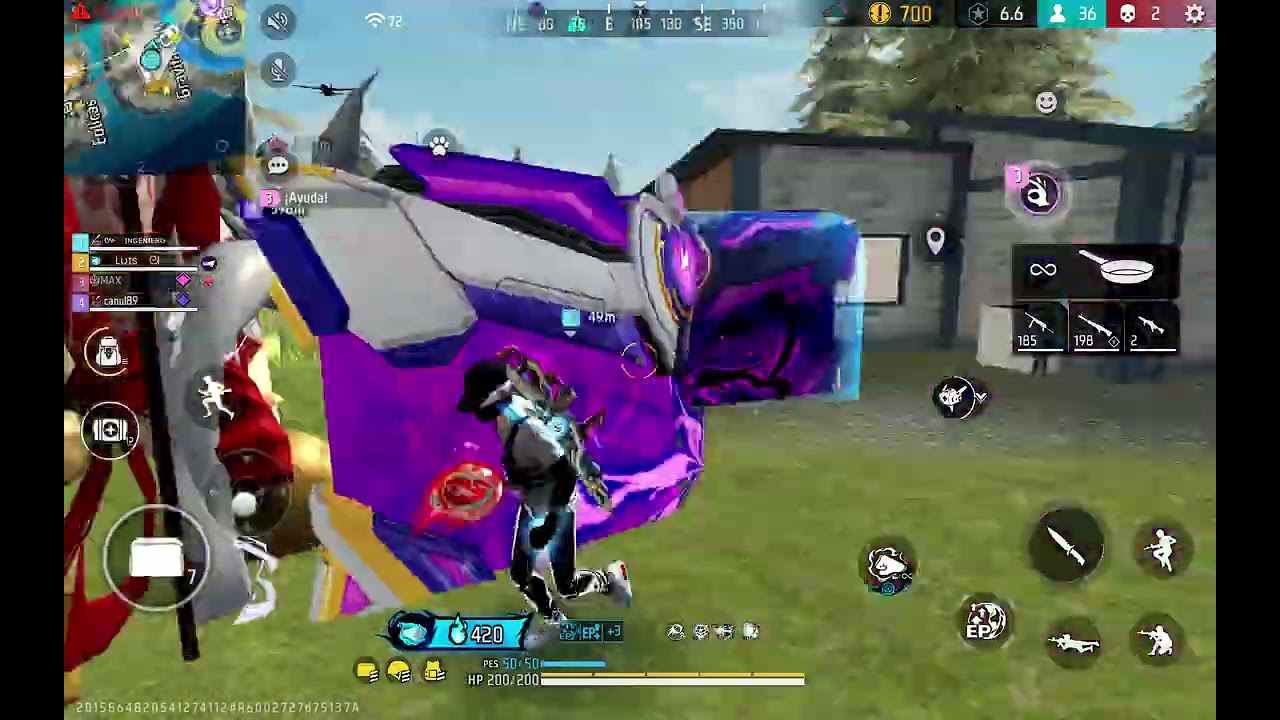 Jugando con escuadras random Free Fire Garena