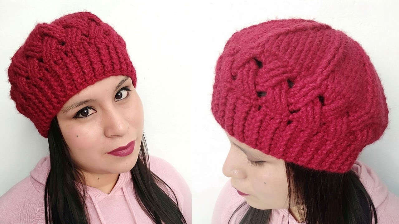 Como tejer la Boina N° 18 a crochet para niñas y mujer en punto Entrecruzado o celta paso a paso