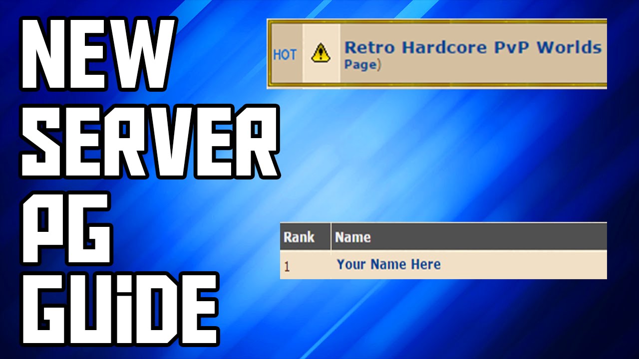 Tibia New Character/Server PG Guide