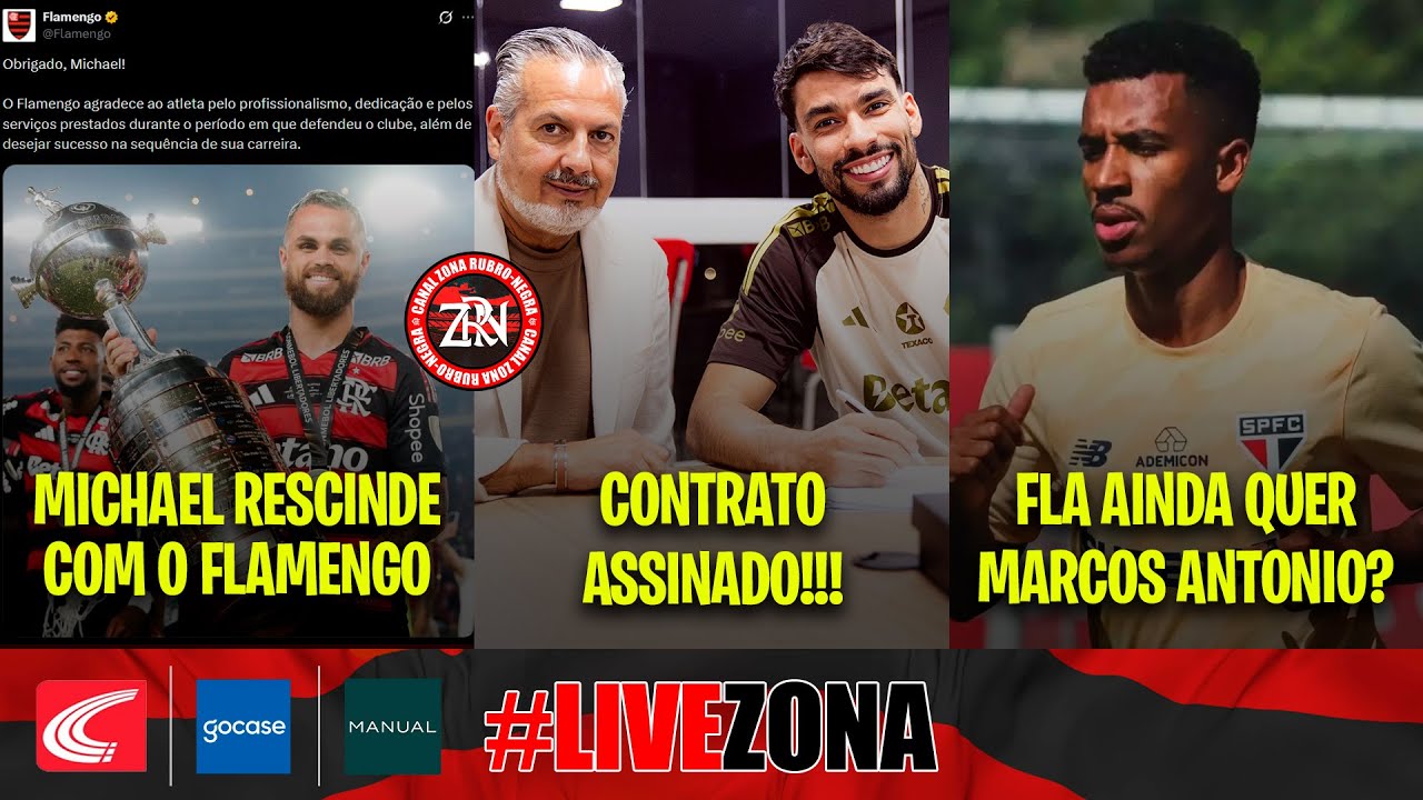 MICHAEL RESCINDE COM O FLAMENGO! | PAQUETÁ COM CONTRATO ASSINADO! | FLA AINDA QUER MARCOS ANTÔNIO?