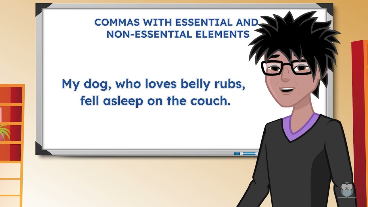 Commas with Essential and Non-Essential Elements Grammar Lesson