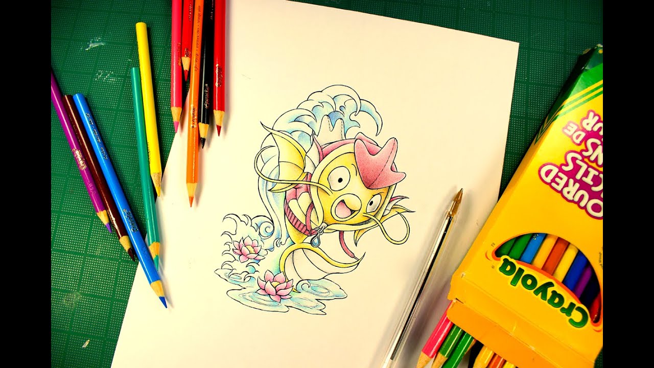 Drawing a Shiny Magikarp (In a Red Gyarados onesie)