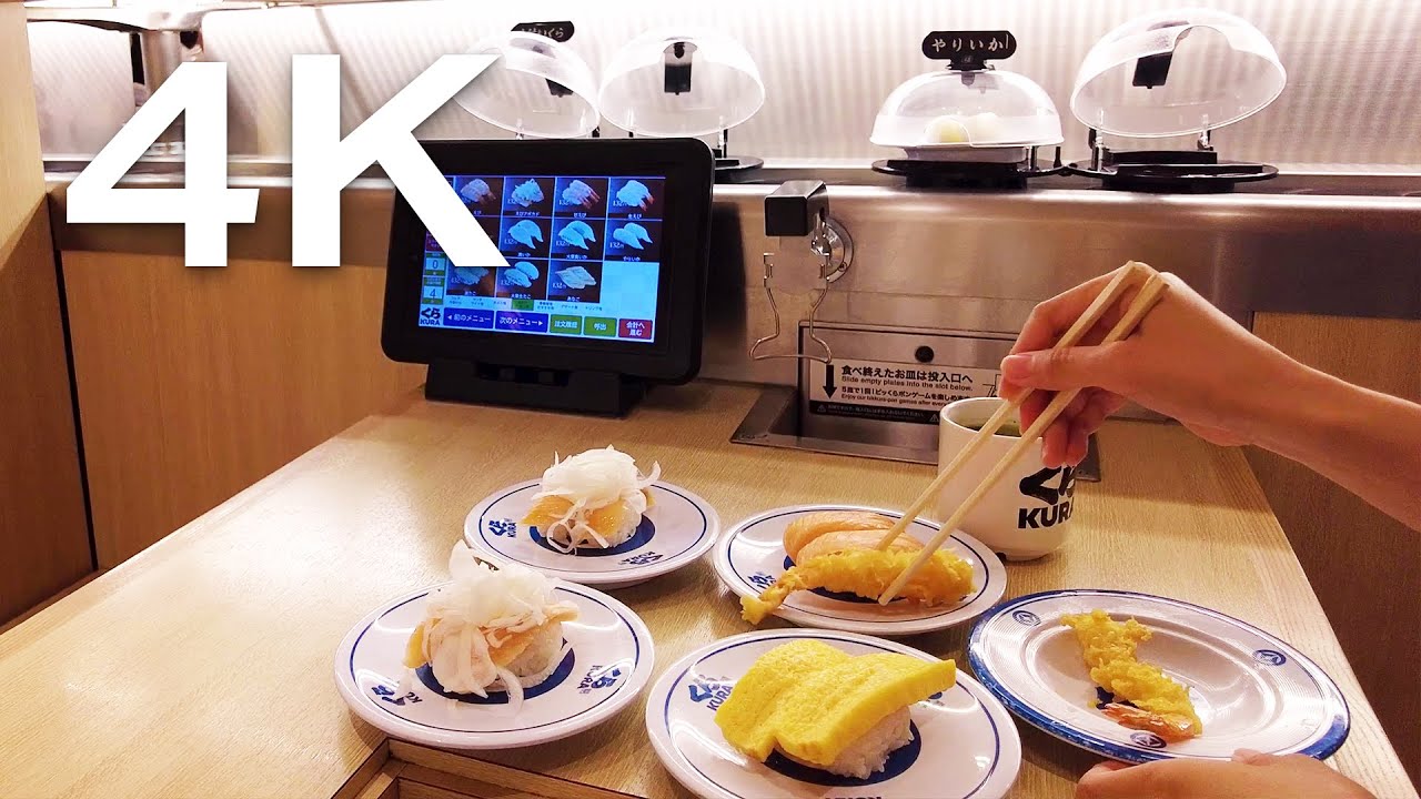 4K Japan | Kura Sushi 🍣 Asakusa ROX