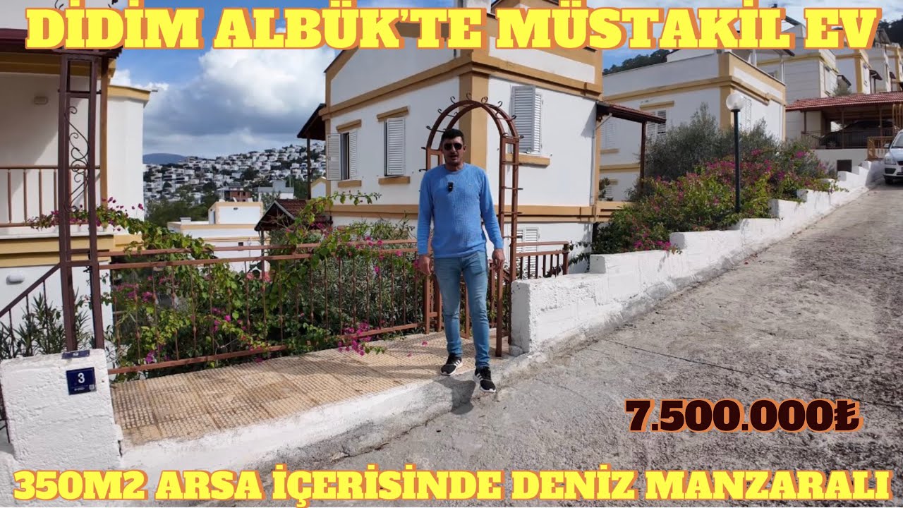 didim akbük’te deniz manzaralı 3+1 ve 1.0 daire hepsi bir arada satışık müstakil villa 350m2 arsa