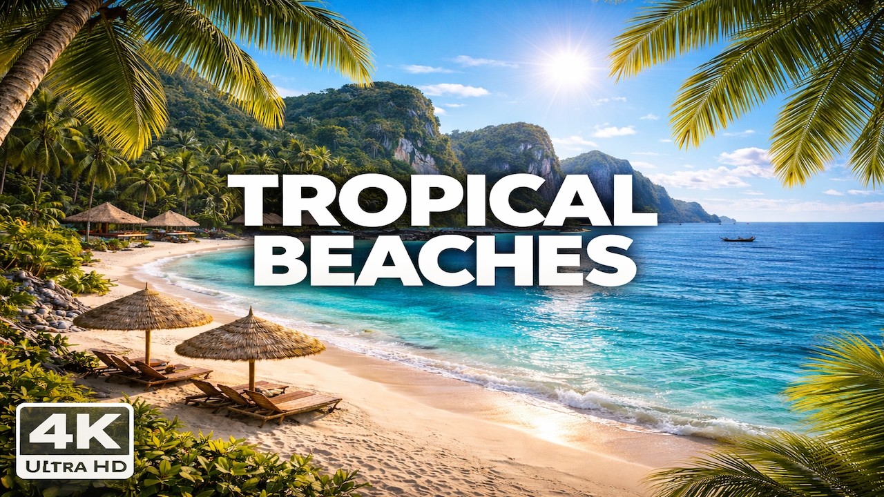 Tropical Paradise Beaches 4K – Relaxing Drone Views from Asia