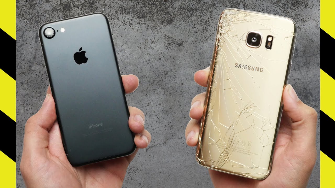 Тест на падение iPhone 7 и Galaxy S7 Edge!