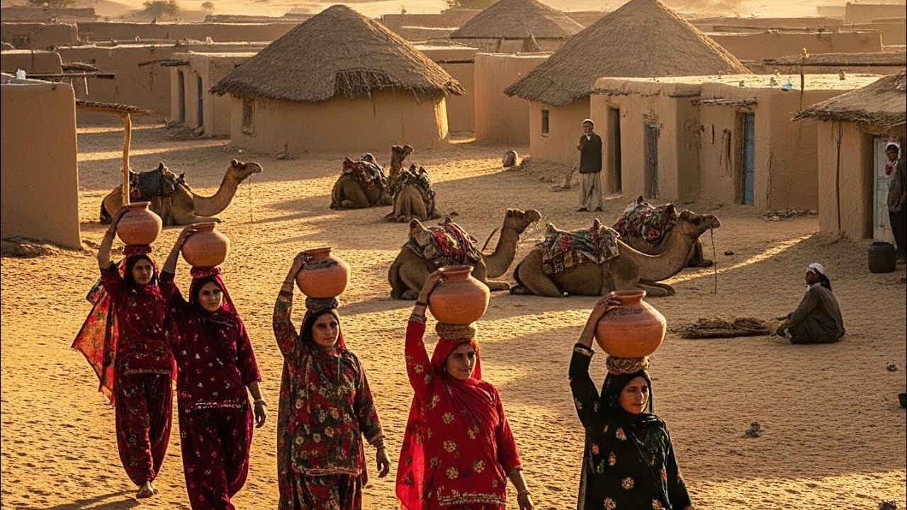 people living in cholistan | desert village life in Punjab | women morning routine