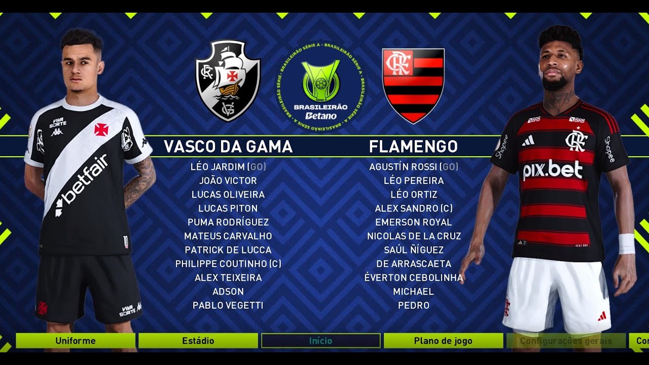 VASCO X FLAMENGO | BRASILEIRO 2025 | 4K 60FPS | JOGABILIDADE REALISTA | MOD PES 2021