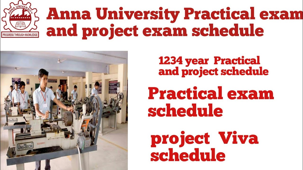 Anna University Practical exam and project exam schedule