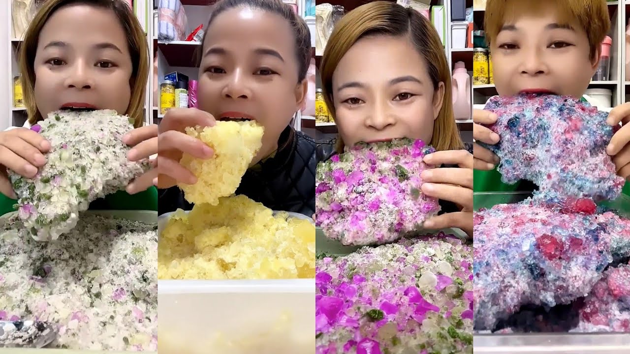 ASMR her mixed ice eating only bites