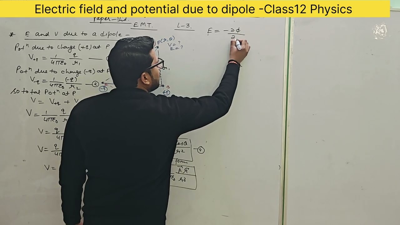 Electric field and potential due to dipole -Class XII Physics by Shubham Sir 