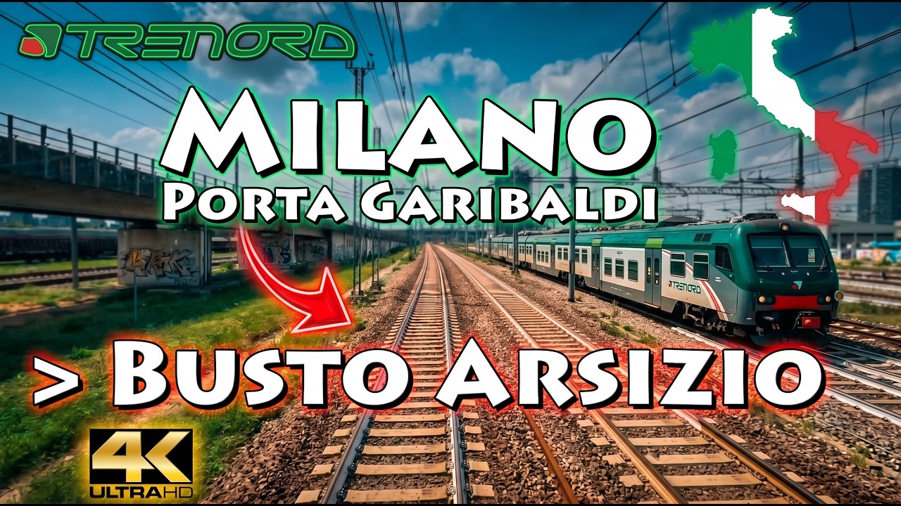CABRIDE 4K 🇮🇹 Milano Porta Garibaldi - Busto Arsizio 🛤 S5 Trenord / Italia Italy 🌞