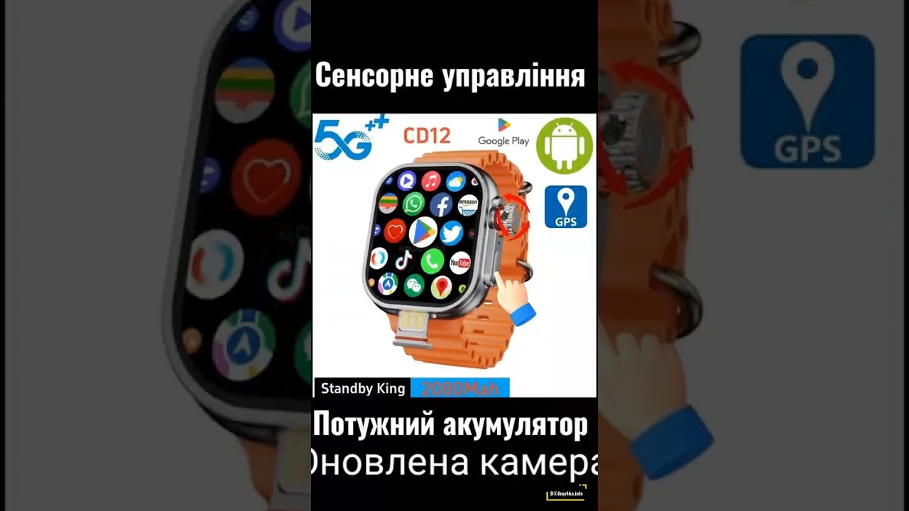 NEW! Android Watch CD12 Ultra 4g | Годинник на сім карту Ультра | Андроид Часы с симкой, камерой 5g