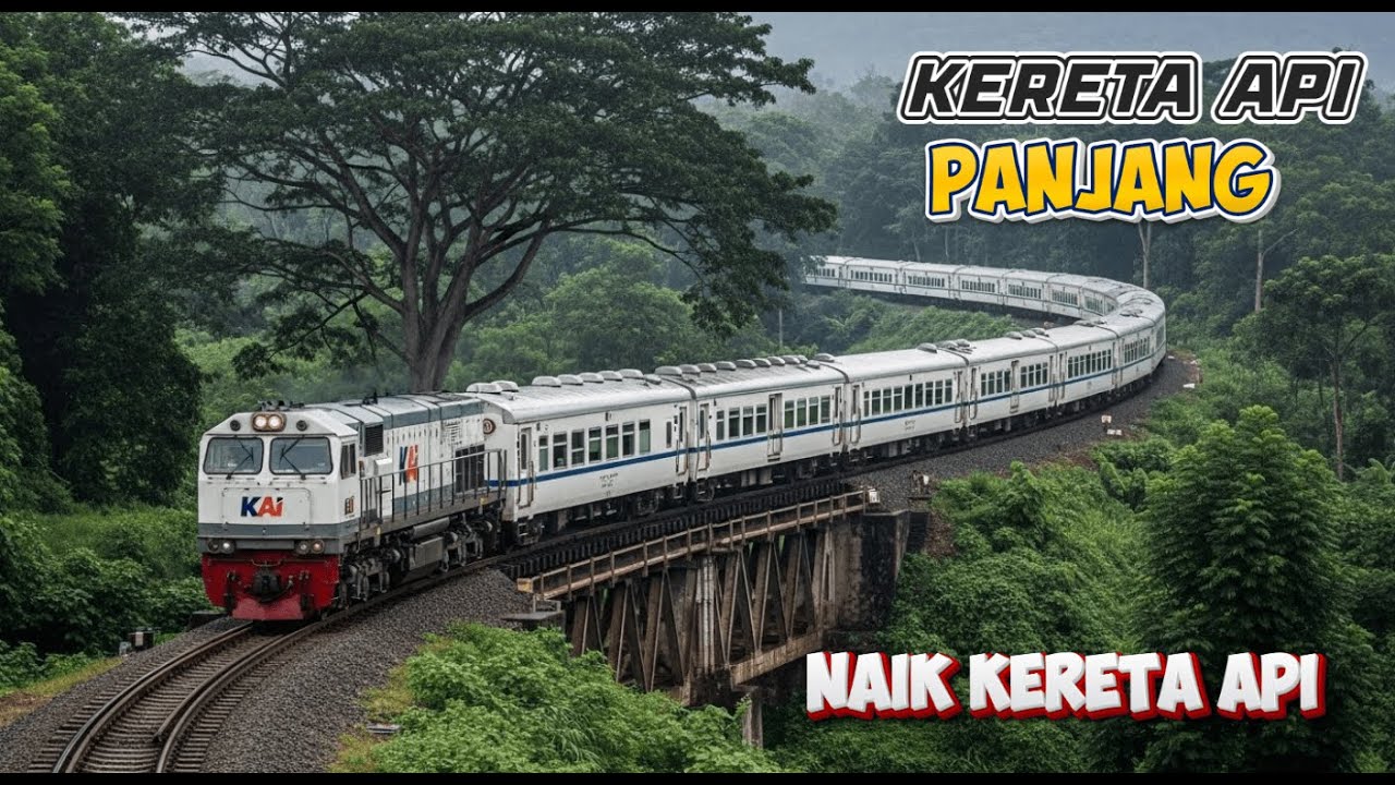 KERETA API MELINTASI JEMBATAN PANJANG