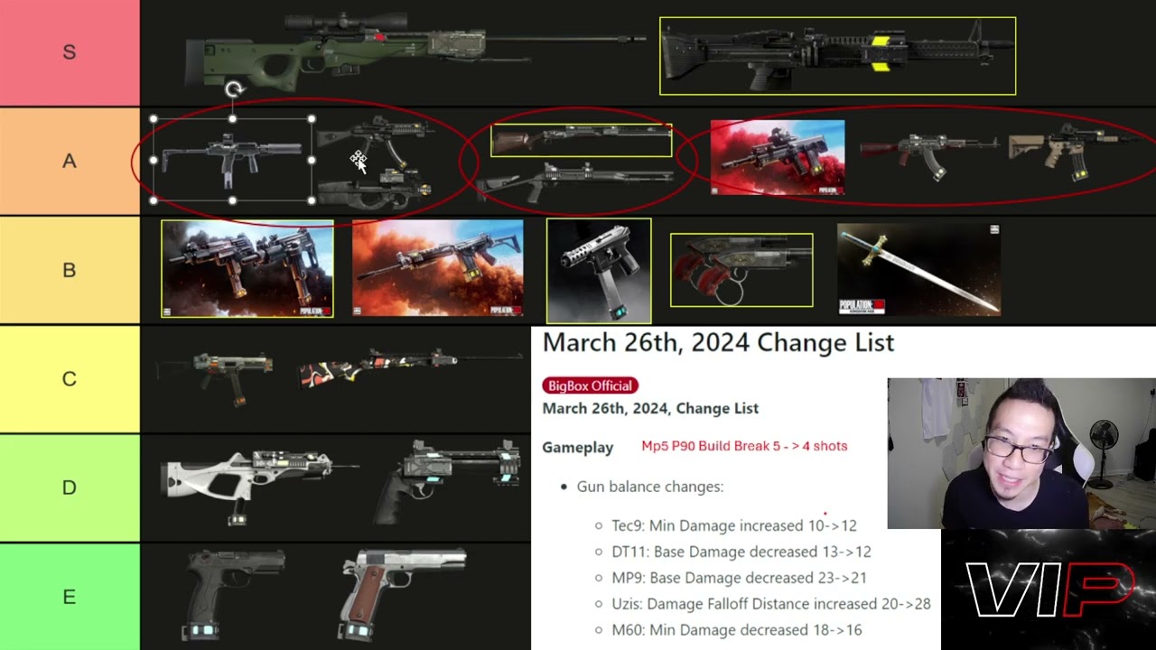 NEW TIERLIST - Pop One - Gun Balance Changes