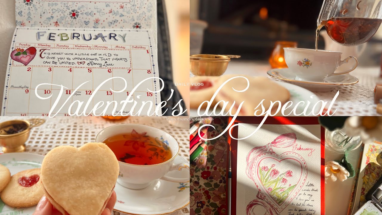 Self-care vlog | 🕊️A peaceful VALENTINE’S Day spent painting, baking & drinking Tea | 🌷Daily Routine