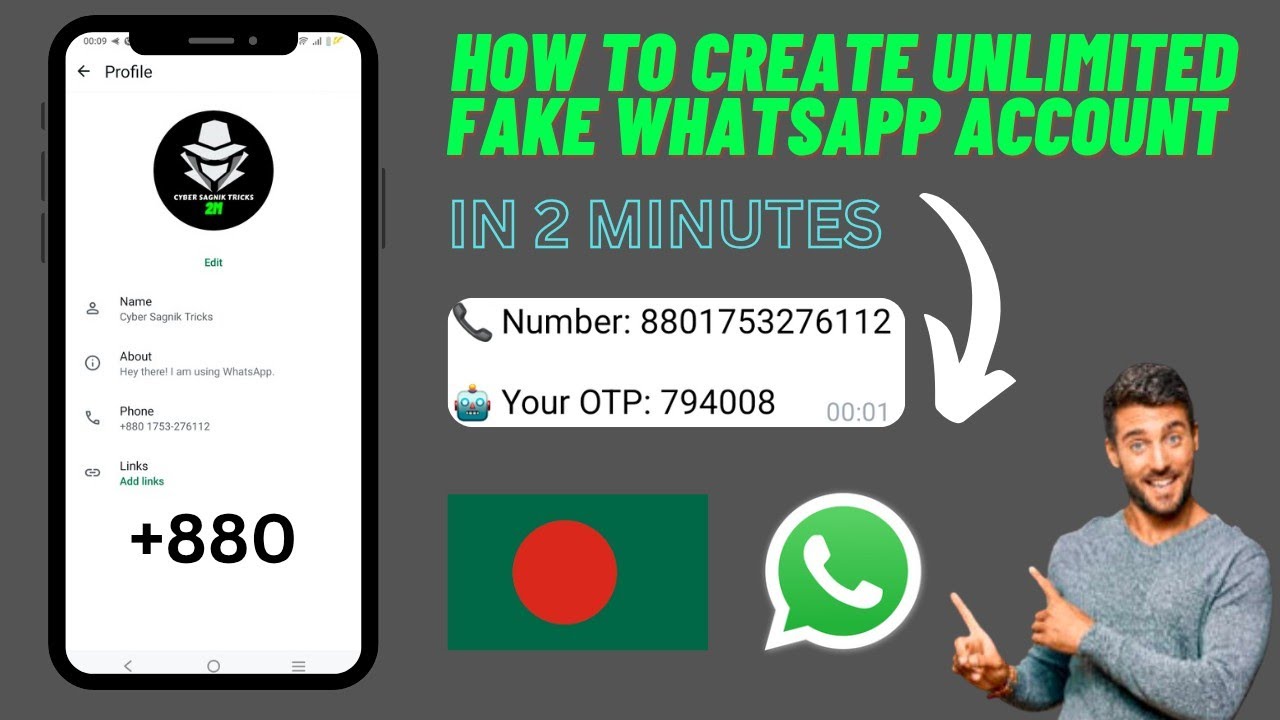 How to create unlimited fake whatsapp account || GET (+880) BANGLADESH VIRTUAL NUMBER FOR WHATSAPP