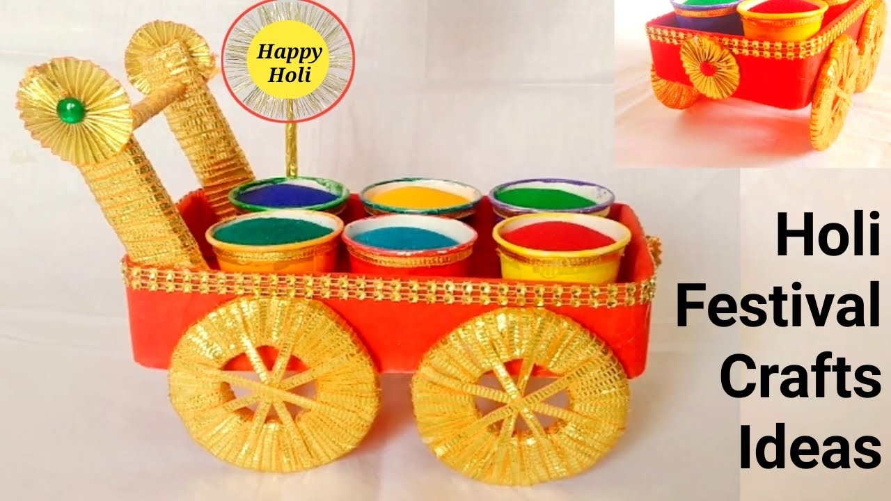 Holi Decoration Ideas For Home/Holi Special Craft/Holi Festival Colour Platter/Holi Gift Ideas