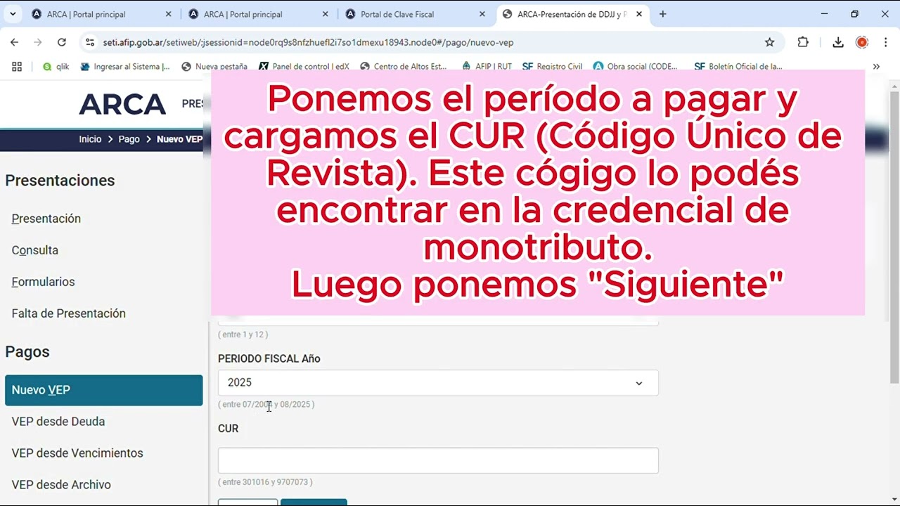 C&Oacute;MO GENERAR VEP PARA PAGAR MONOTRIBUTO