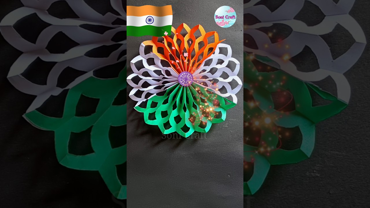 Independence Day Decoration ideas 🥰 / Tricolour Craft Wall Hanging / #short #papercraft #shortvideo
