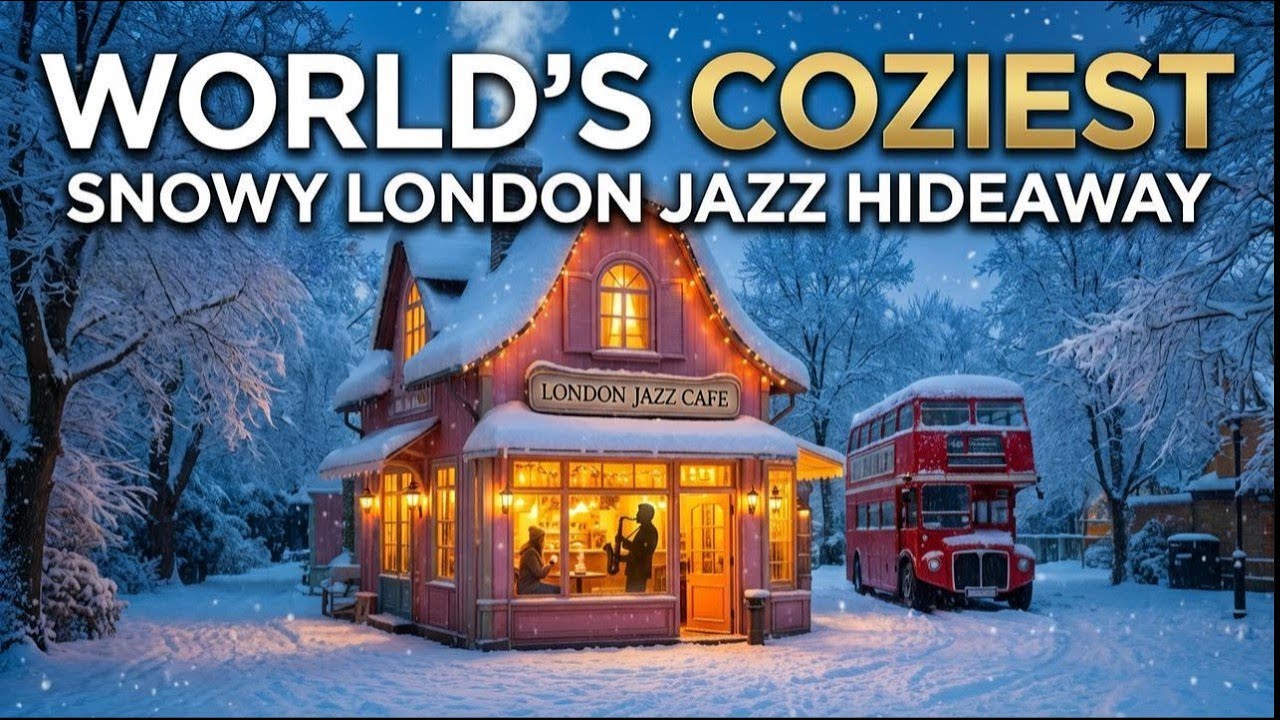 POV: You Found a Cozy London Jazz Sanctuary | Winter Snowfall & Calming Instrumental Music