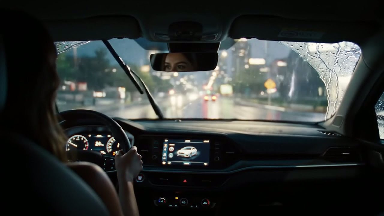 Boring Evening Rain Driving - Dark Screen Heavy Rain for Relaxation