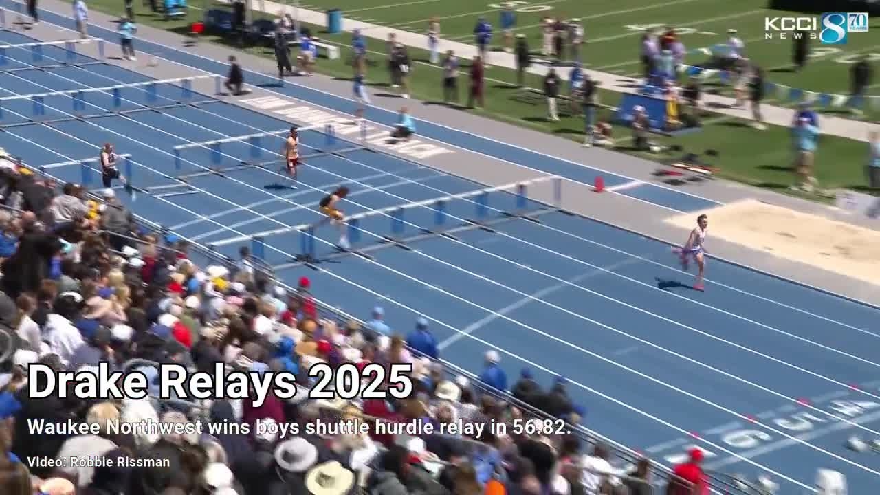 Drake Relays 2025: Waukee Northwest wins boys shuttle hurdle relay