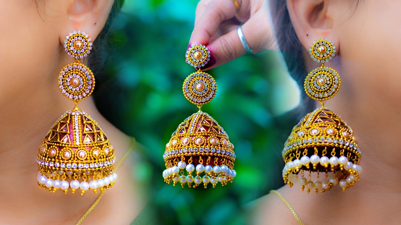 Partywear Jhumka | Paper Jhumka | New idea | DIY | hand made jewelry | Art with Creativity