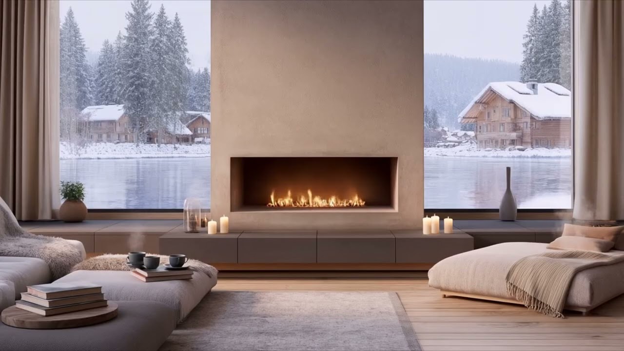Winter Lake Cabin and Smooth Jazz