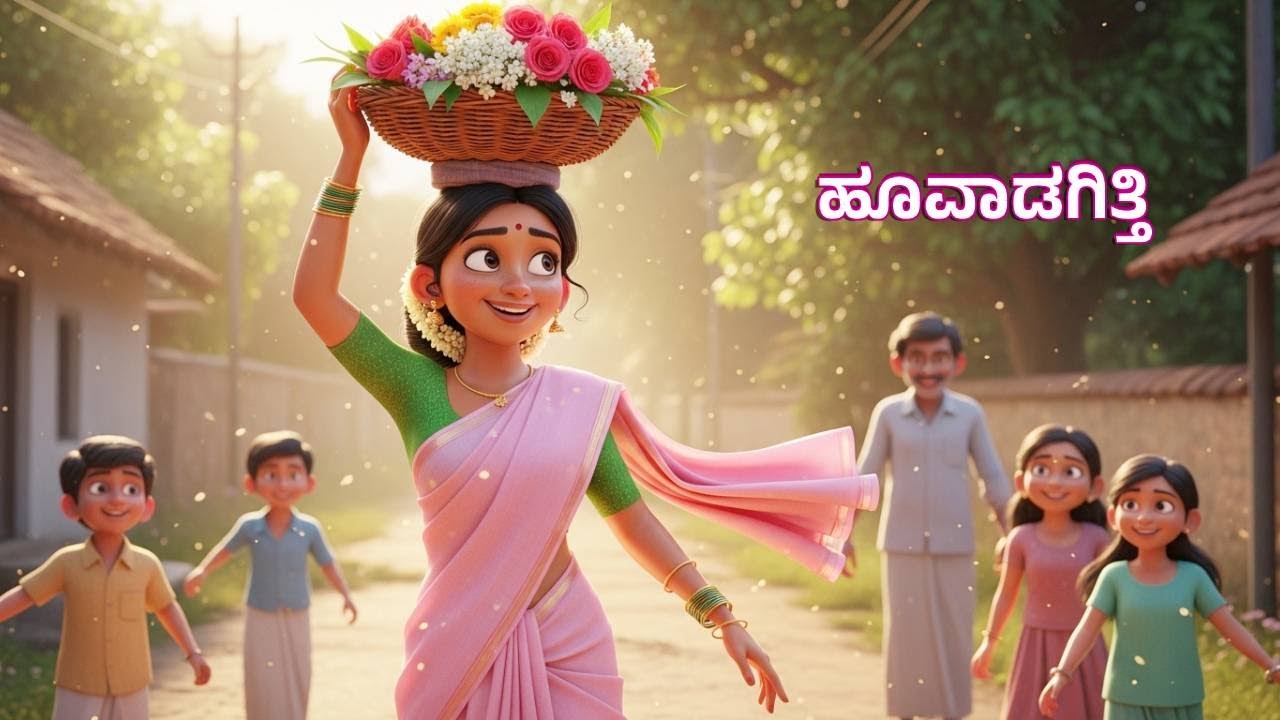 Huvadagithi🌹🌸 | ಹೂವಾಡಗಿತ್ತಿ🌹🌸| #nostalgia  #kannadarhymes  #viralvideos #kannadapoems