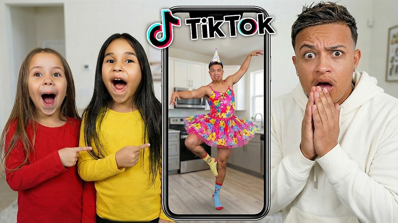 Daughters REACT To Dad's CRINGE Tiktoks!