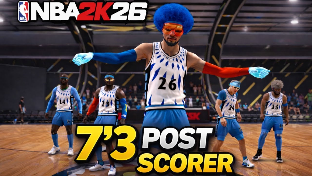 Я привёл на турнир 5 на 5 PROAM в NBA 2K26 игрока ростом 221 см, специализирующегося на игре под ...