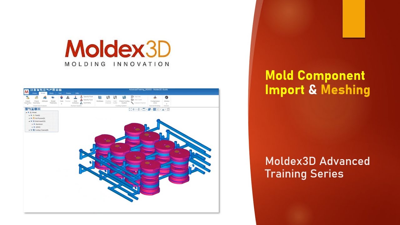 Mold Component Import & Meshing | Moldex3D Advanced Training Series | CAE Training
