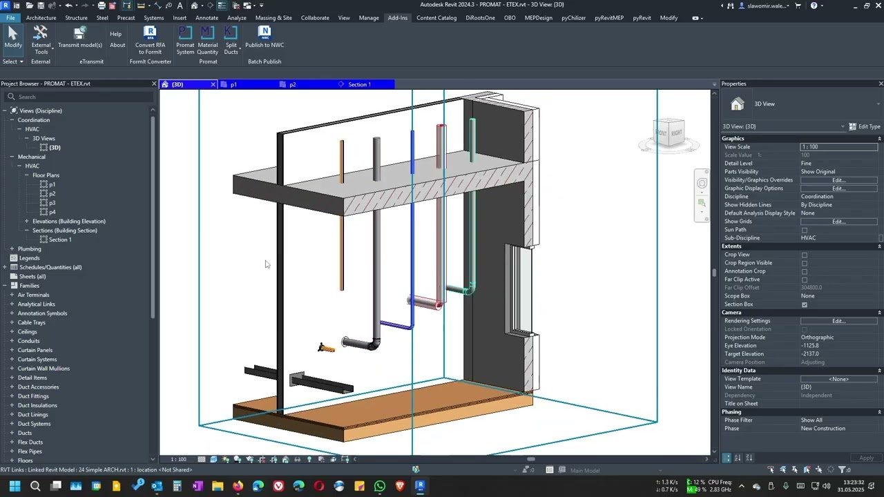 Plugin BIM PROMAT - zabezpieczenie przejść instalacyjnych