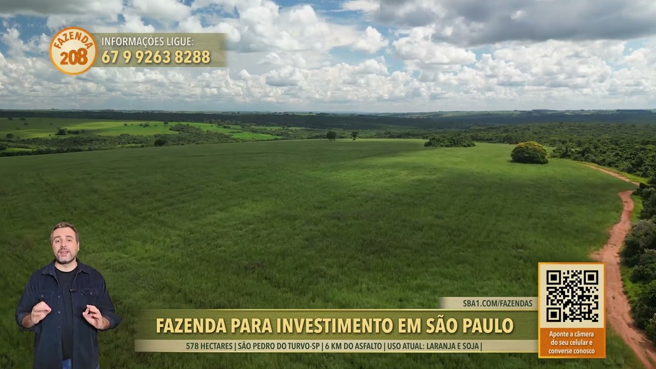 Oportunidade - Fazenda em São Pedro do turvo SP I 578 ha