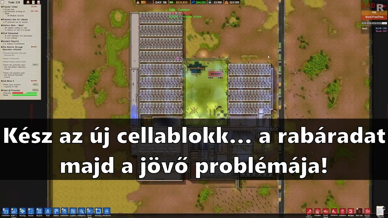 Kész az új cellablokk… a rabáradat majd a jövő problémája! | Prison Architect 33. rész