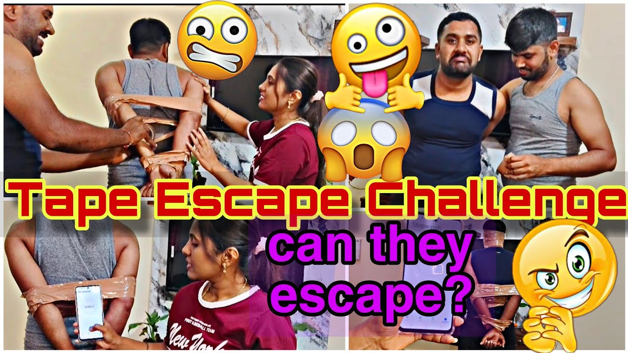 Tape Escape Challenge 😂 Can they Escape 🤔🤪 #funnygame #familyvlog #challengevideo #viral #youtuber