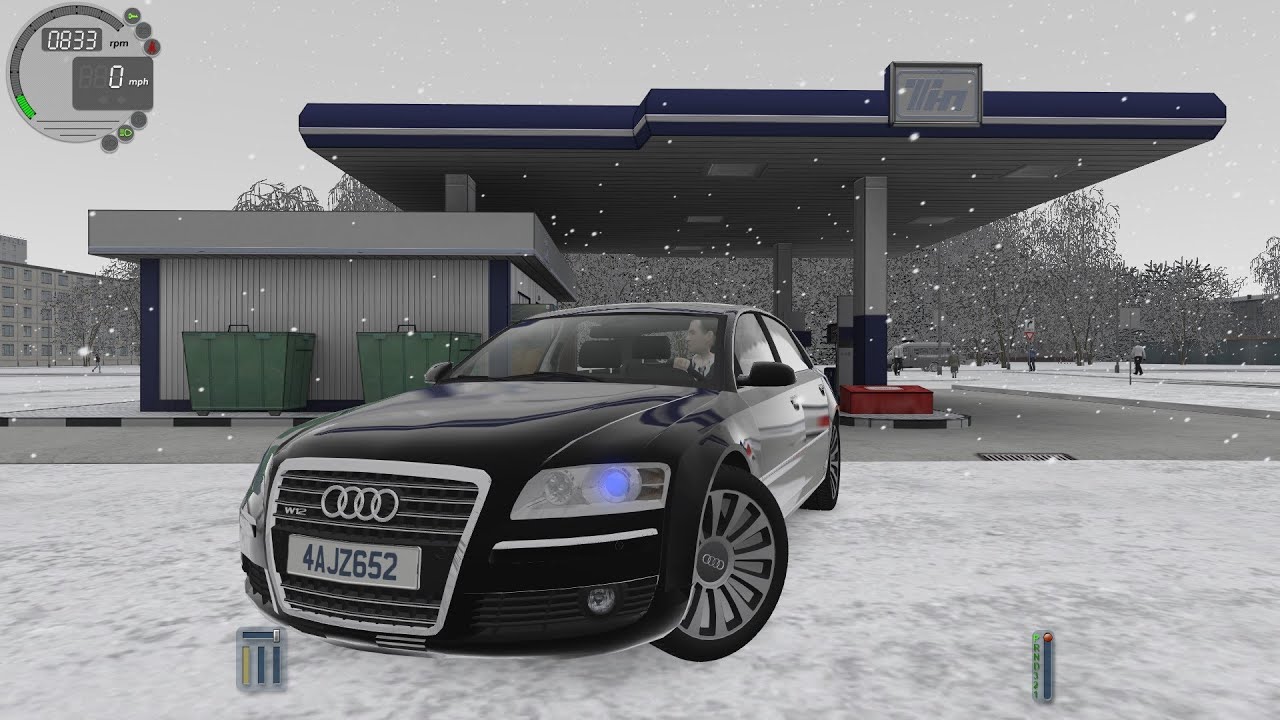 City Car Driving 1.5.0 Audi A8 W12 SNOW [Logitech G27]