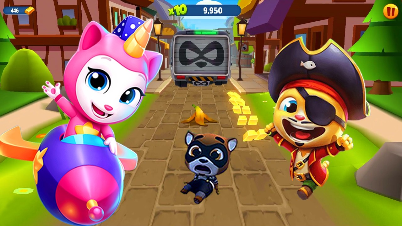 Talking Tom Gold Run Old Village Gameplay 🌟 Pirate Ginger vs Unicorn Angela’s Fun🎉