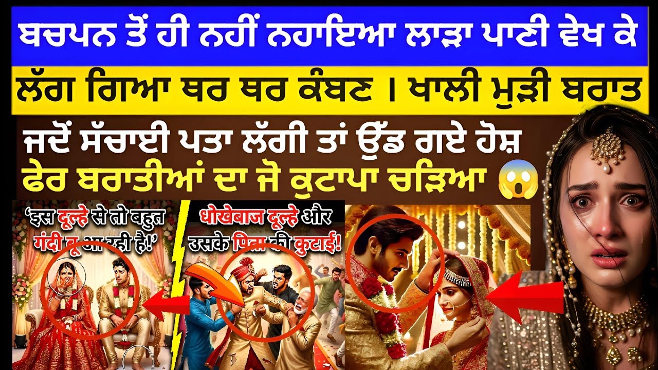 ਬਚਪਨ ਤੋਂ ਹੀ ਨਹੀਂ ਨਹਾਇਆ ਲਾੜਾ ਪਾਣੀ ਦੀ ਰਸਮ ਵੇਖ ਕੇ ਲੱਗਿਆ ਥਰ ਥਰ ਕੰਬਣ ਖਾਲੀ ਮੁੜੀ ਬਰਾਤ ।Punjabi Story।Canada