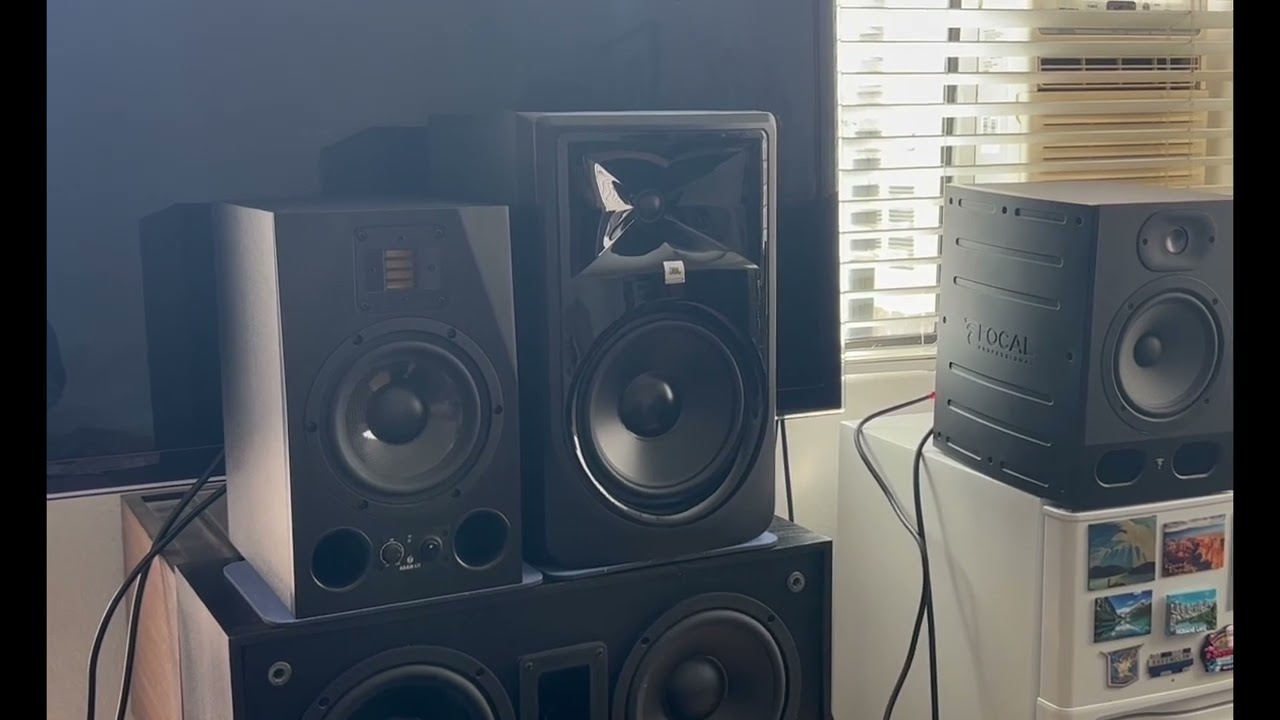 Popular Studio Monitor Comparison JBL 308 MKII, Yamaha HS8, Focal Alpha65, Adam A7X $250 to $675