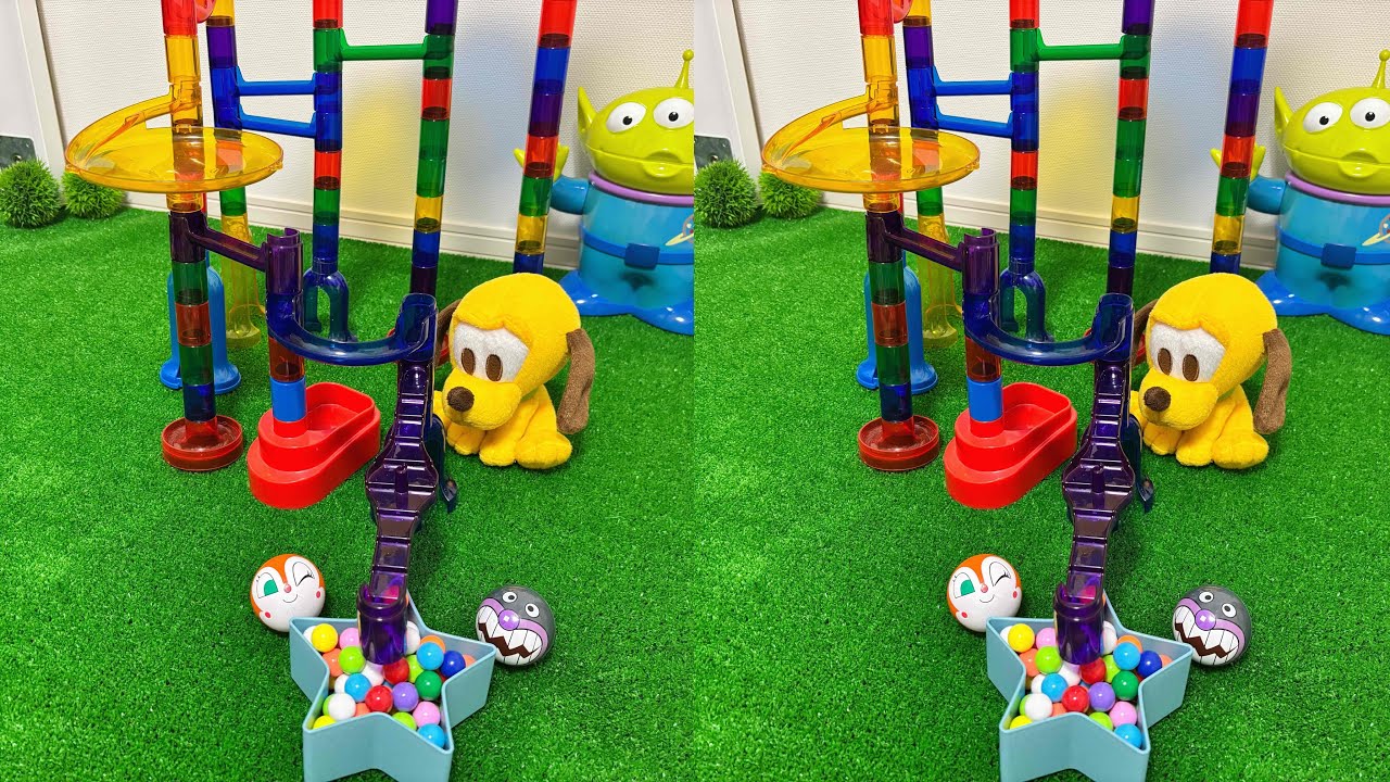 3 Minutes Satisfying Marble Run Race ASMR ♡ Kumi Kumi Slope ♡ Colorful Marbles 