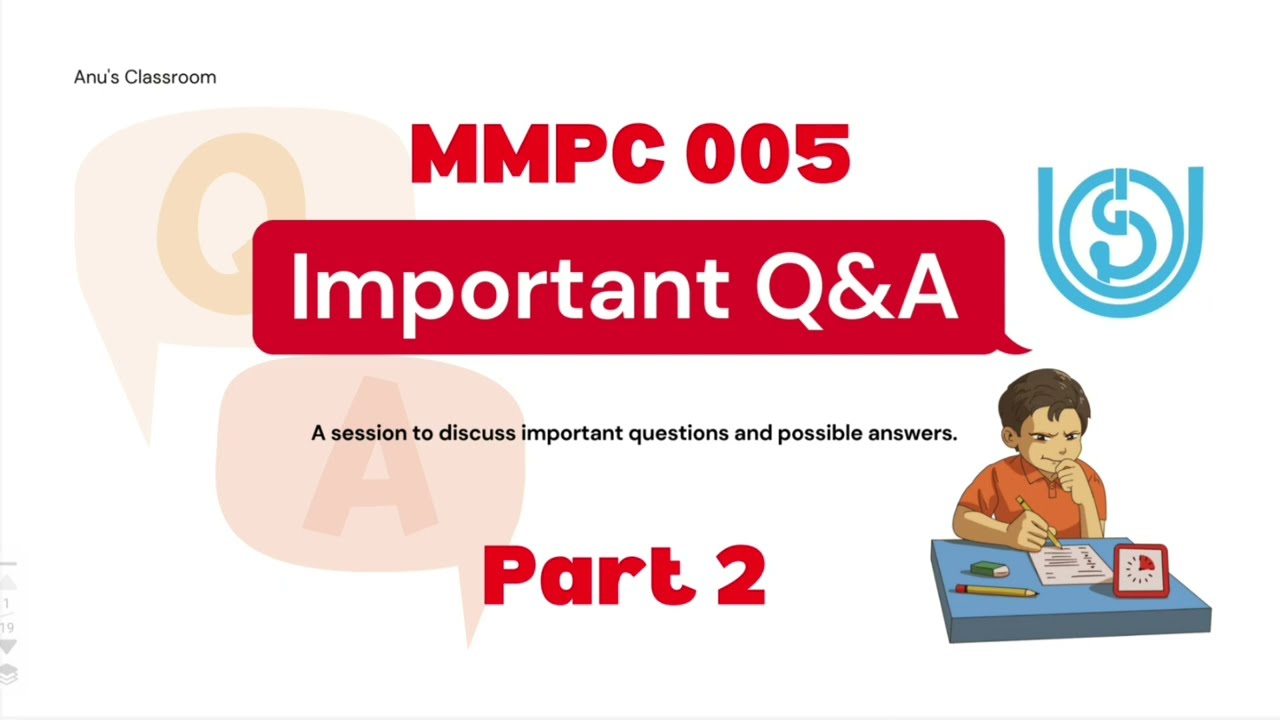 MMPC - 005 IGNOU - Exam Oriented Important Q&A Discussion (Part 2)