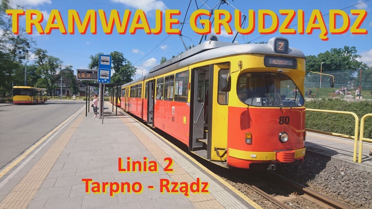 Tramwaje Grudziądz 2019. Linia 2. CABVIEW.